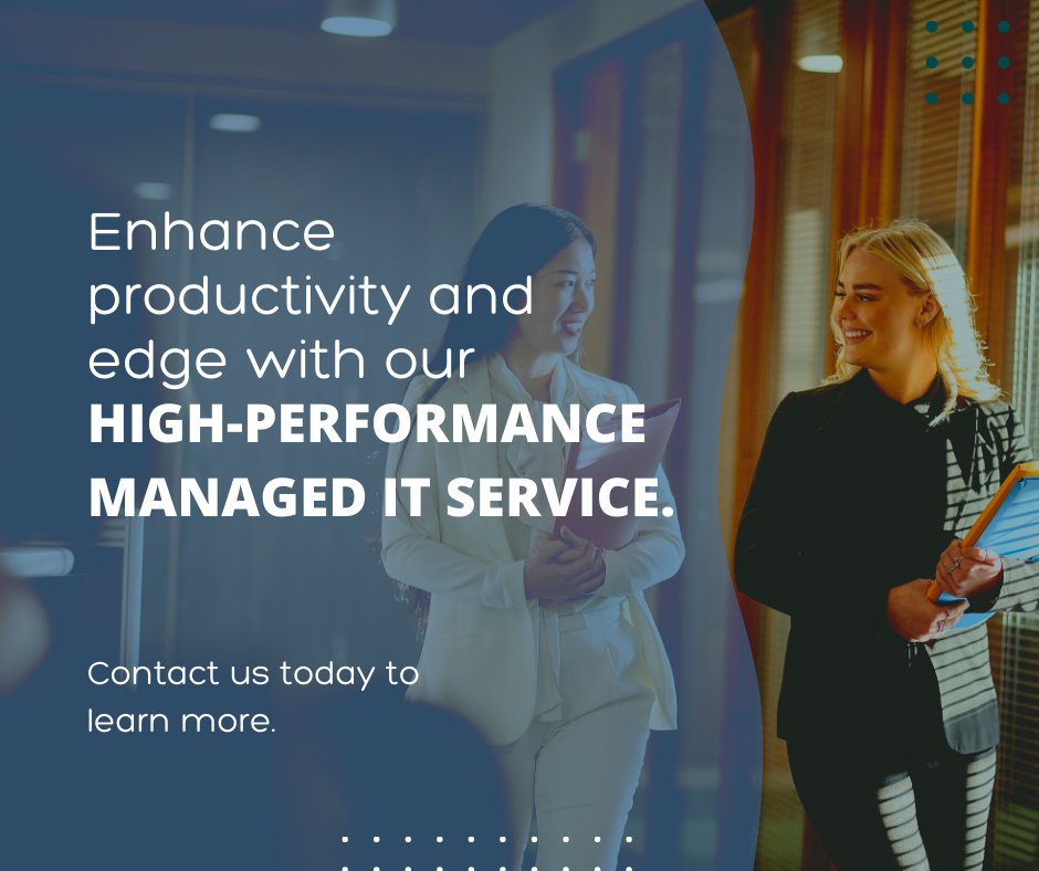 Gain a competitive edge by maximizing productivity and efficiency in your business. Our Managed IT service ensures your IT equipment always operates at peak levels, so you can achieve your business's full potential. 

Connect for innovative solutions: bit.ly/3JS2fS6