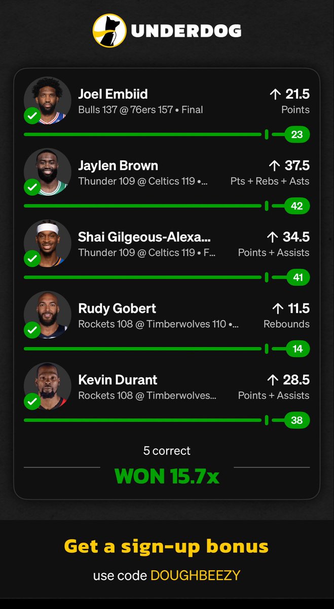 MrBreakEven651's tweet photo. Snagged 2 greens on ud last night we on 🔥🔥🔥  #Gambling𝕏 #underdogfantasy
#dfsapps #parlay https://t.co/GCxxeQOkLo