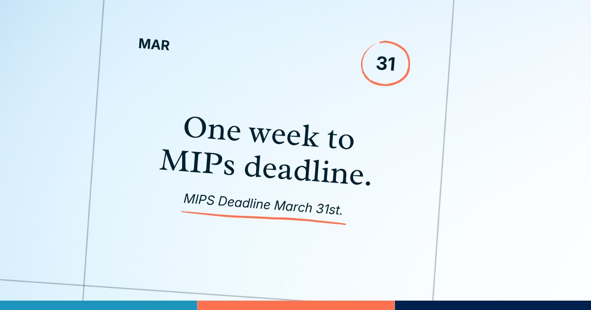 ElationHealth's tweet image. ⏳ One week left! The MIPS deadline is March 31st—make sure your submission is in on time to avoid penalties. Don't wait until the last minute! 

#MIPS #HealthcareCompliance #PhysicianPractice