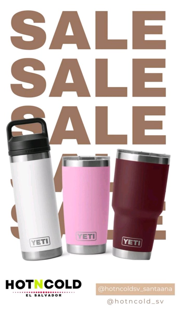 RojoTerritorio's tweet image. 📣 ¡No dejes pasar esta oportunidad! Consigue la calidad de los productos YETI con un descuento increíble en Hot n Cold El Salvador. 💥 Visítanos en Santa Ana y aprovecha la oferta. ¡Te esperamos! 🛒🔥 #CalidadYETI #HotNCold