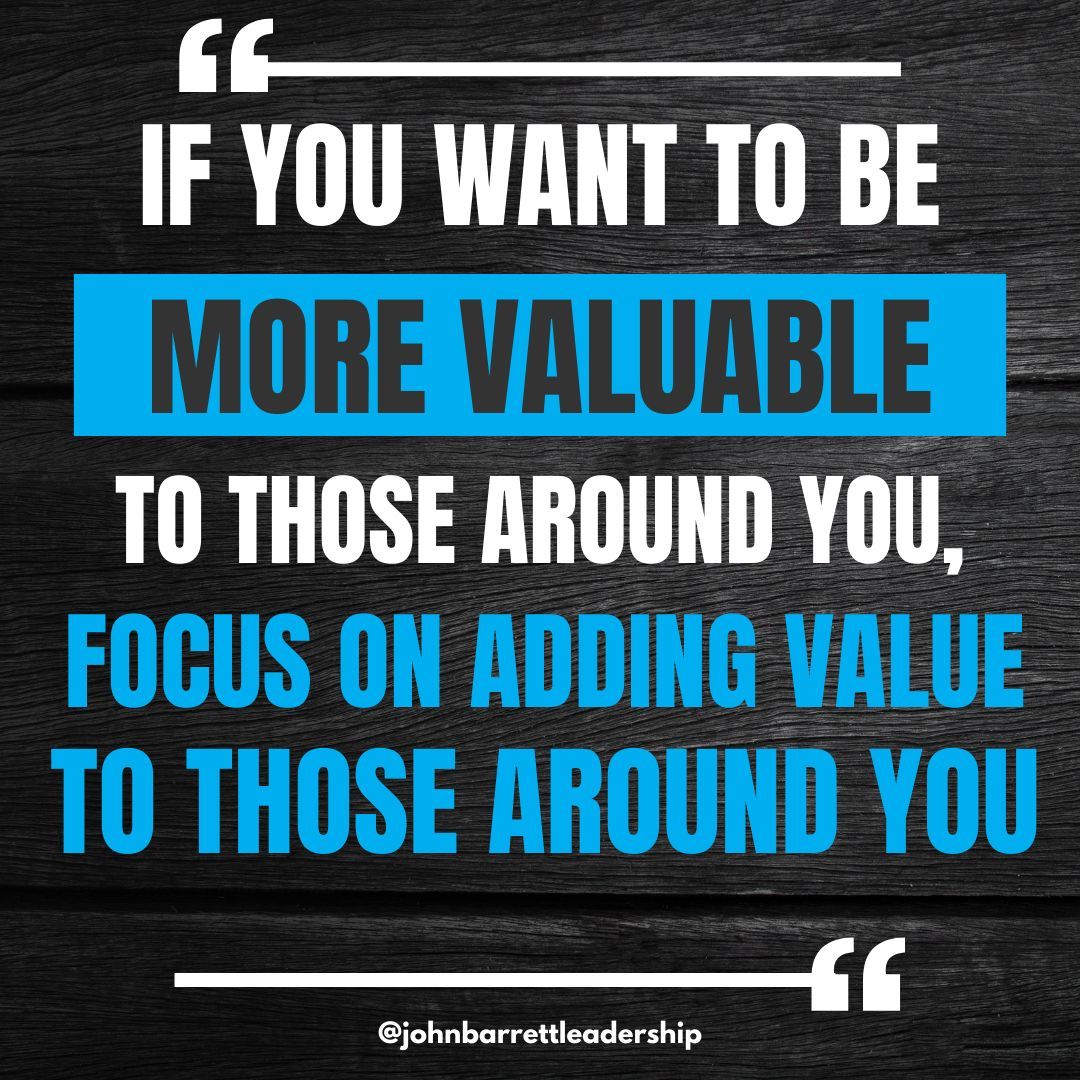 johnbarrettlead's tweet photo. Add value to become valuable. 💡🤝
Influence grows when you focus on serving others.
#Leadership #JohnBarrettLeadership #LevelUpLeadership #LevelUpYourLeadership #AddValue #ServantLeadership https://t.co/FvJZEz8DBC