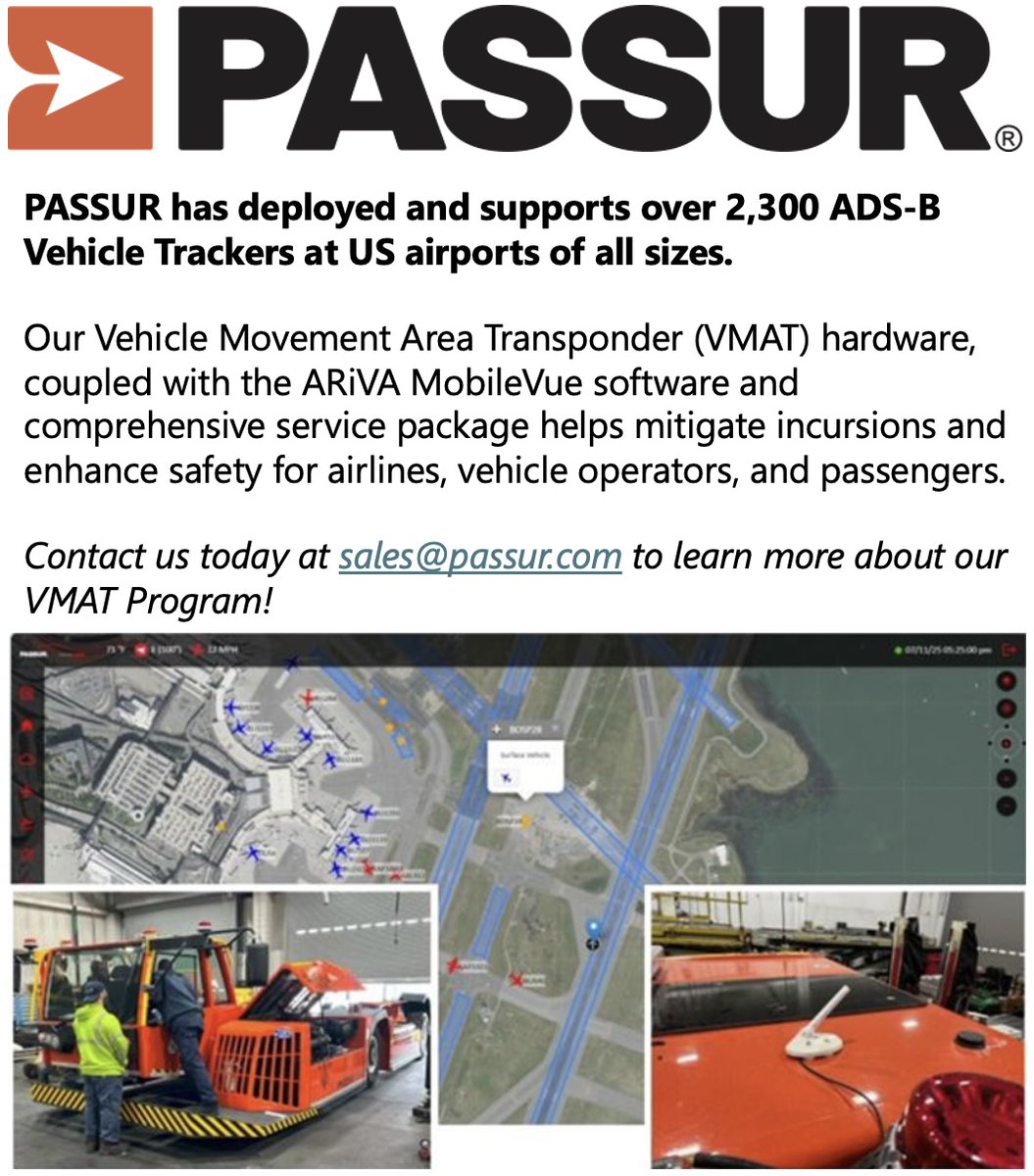 PASSURAero's tweet photo. PASSUR is the leading provider of FAA Certified VMAT Hardware,  Installation and Support Services for Airports. For more information,  please reach out to us! #passur https://t.co/FplAeaGBJM