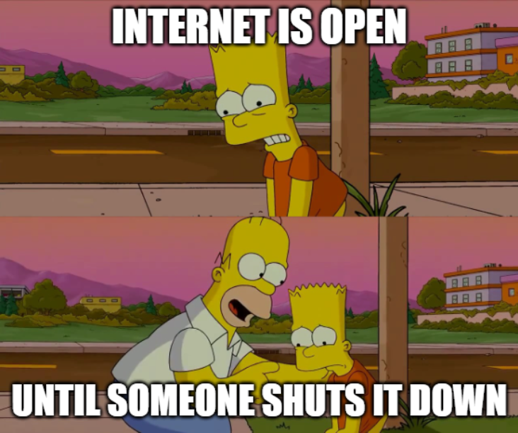<a href="/theragetech/">The Rage</a> We need to get off the corpo-net and build a new and open internet, or this will happen over and over again.