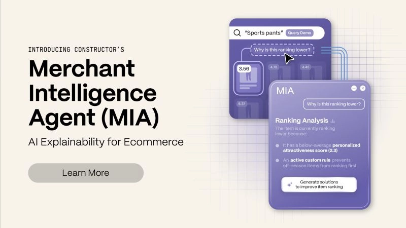 FusionFundVC's tweet image. Congrats to our portco @constructor_io on the launch of Merchant Intelligence Agent (MIA)!

By bringing explainability to product ranking, @EliFinkel and the team are helping merchants better understand and optimize how AI drives discovery.
#ExplainableAI #RetailTech #Ecommerce