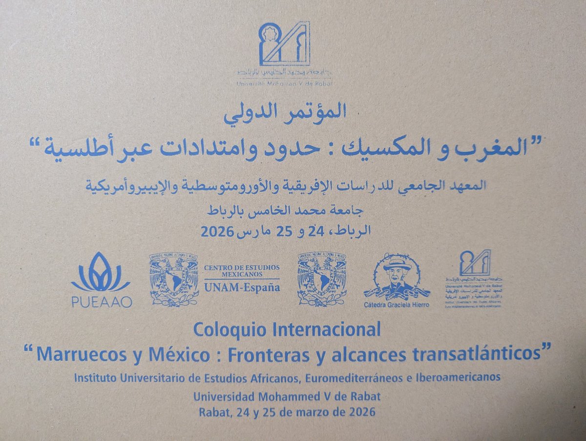 AcresCentre's tweet photo. 🇲🇦🤝🇲🇽
Marruecos y México: Fronteras y alcances transatlánticos ... 

La sociedad civil no puede actuar eficazmente sin apoyarse en la investigación académica y universitaria, que aporta datos, análisis y una visión crítica necesarios para la acción.

#Mexico
#Marruecos https://t.co/ZlNKFz9lzm