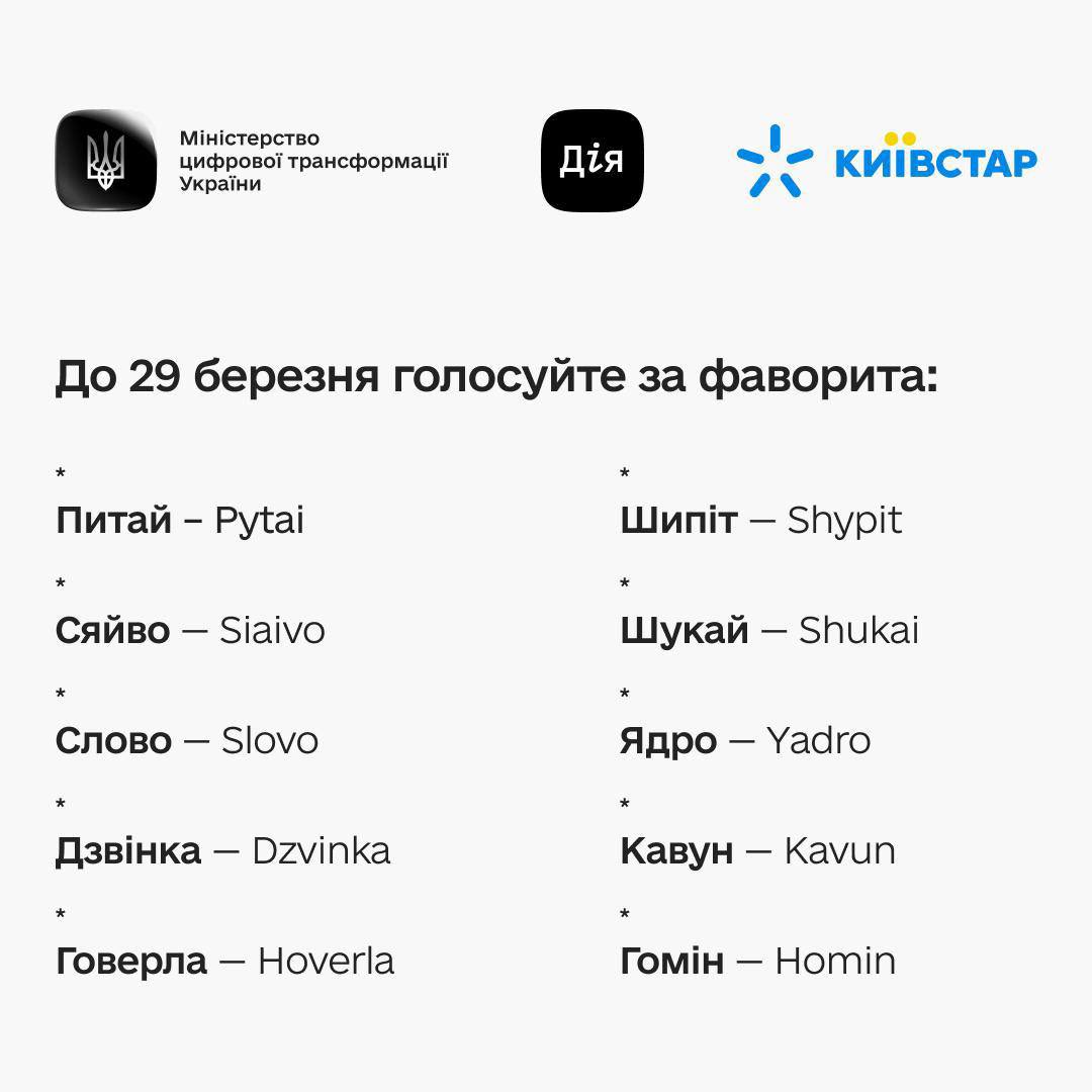 Обирайте "слово". Ми цим зіб'ємо кцпм їхні басні про слов'ян.