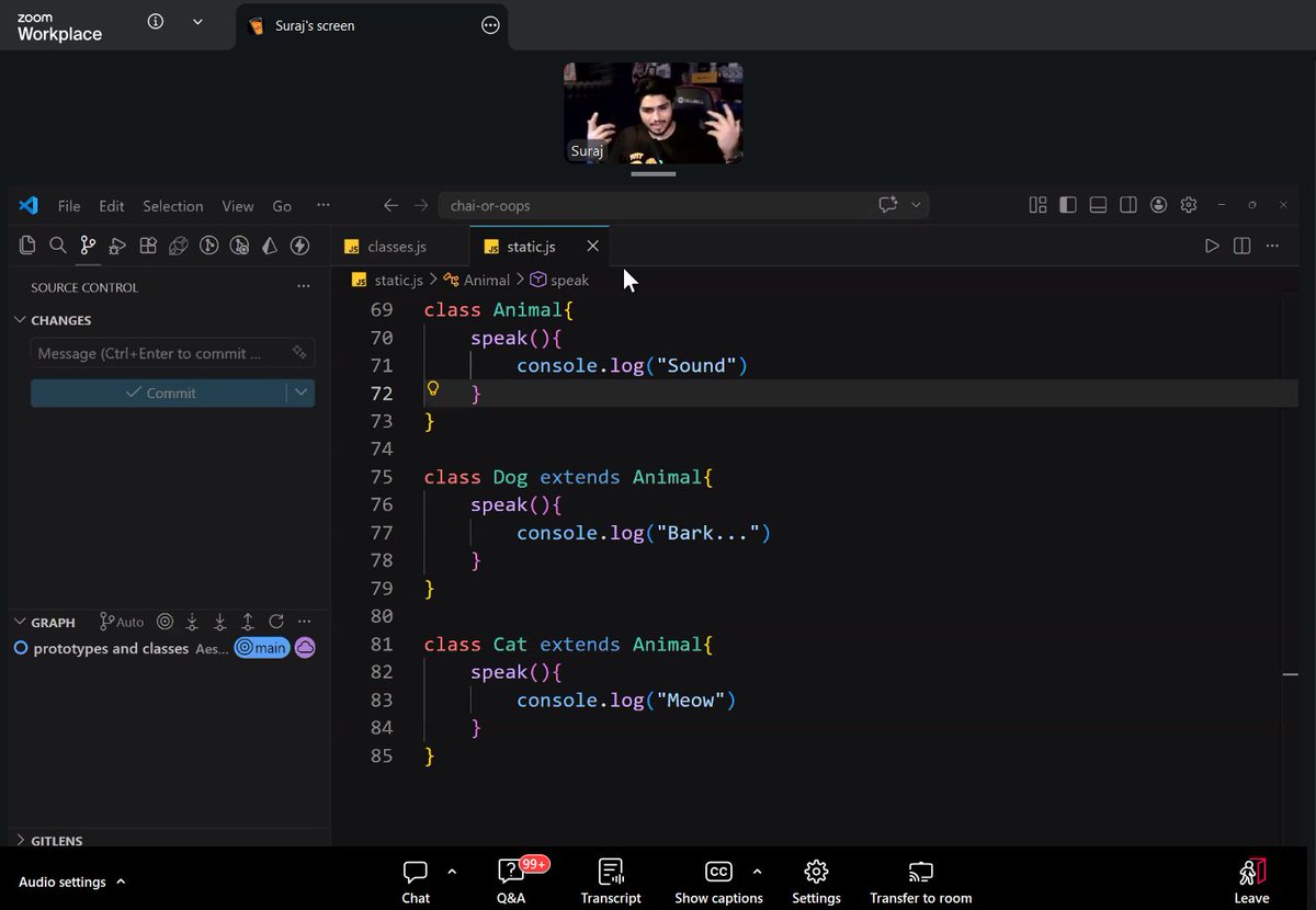 sharmadipalidev's tweet image. Cohort class-30
T9-OOPs by @surajtwt_

learn about
-prototype
-__proto__
-constructor
-class
-getters
-setters
-encapsulation
-inheritance
-abstraction
-polymorphism
#chaicode #oops