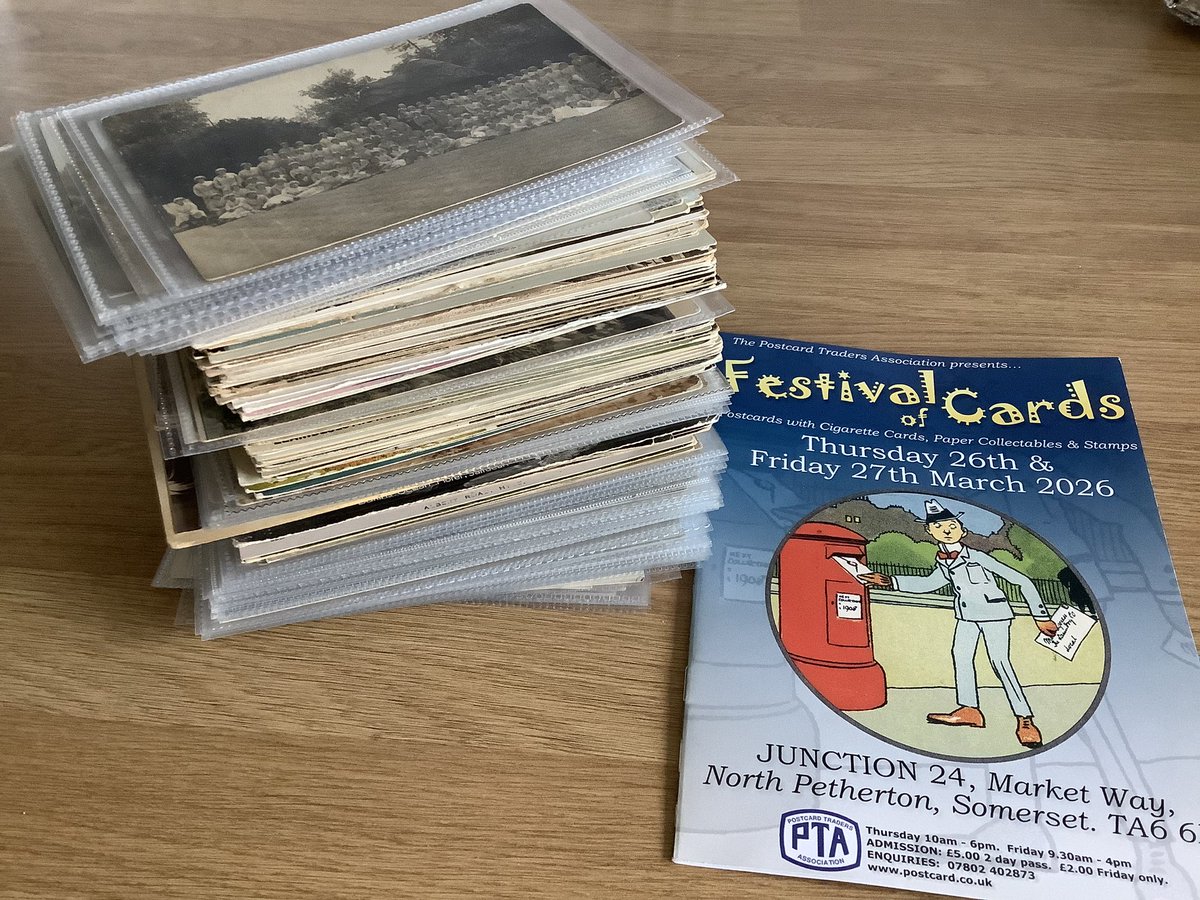 PaulSuttonKing's tweet image. Here’s my haul from the festival of cards today. It’s on again tomorrow and there’s enough cards to keep you going for a week. Definitely worth a trip if you’re within striking distance #Postcards