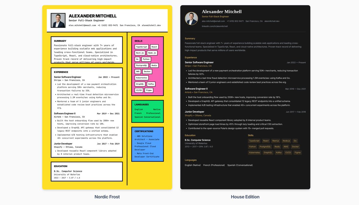 Next semester, internship season coming in college so I made a Resume Builder.

Get your Neo-brutalism and 'Game of Thrones' themed resumes (FREE)
tinyurl.com/xresume-builder