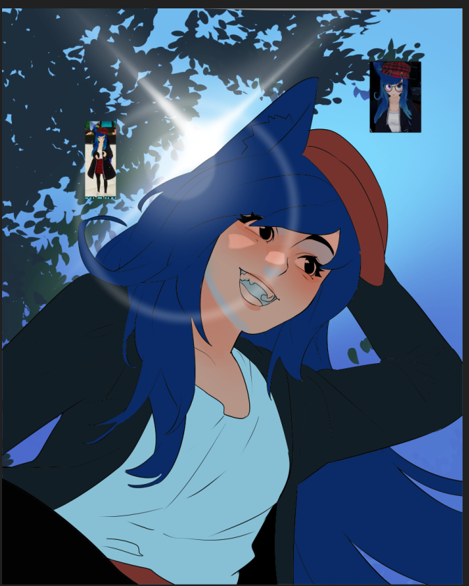 The progress shots for the Illy poster 