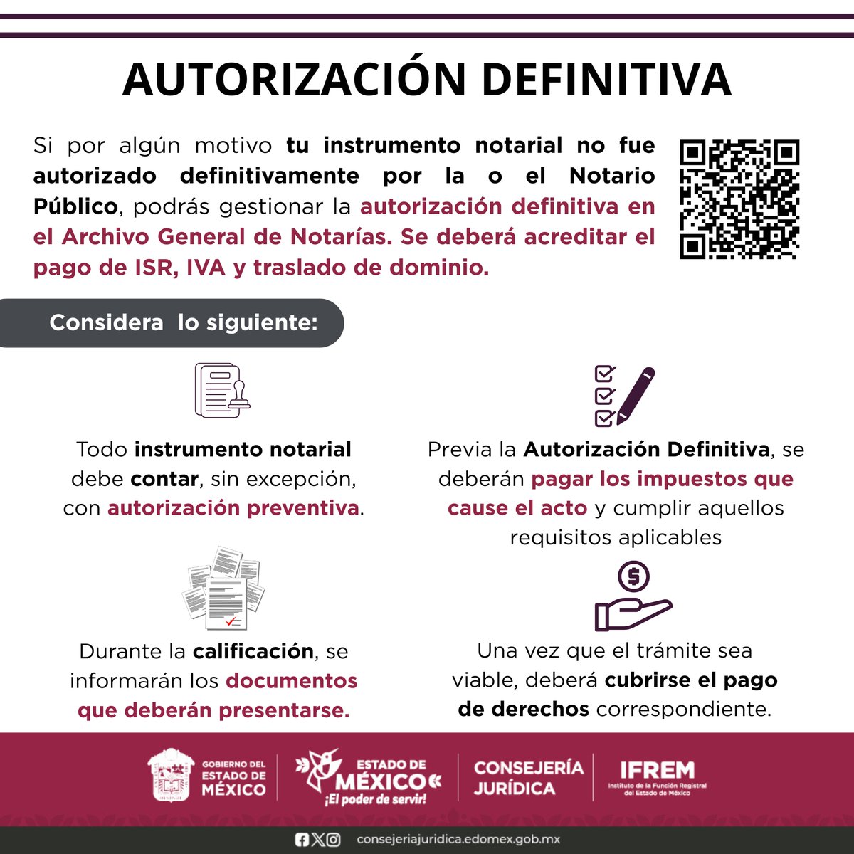 IFREM_GEM's tweet photo. Si tu instrumento notarial no cuenta con autorización definitiva, puedes tramitarla en el Archivo General de Notarías.
Cumple los requisitos y garantiza la validez de tus actos jurídicos. 

#IFREM #AutorizaciónDefinitiva #ArchivoGeneralDeNotarías #CertezaJurídica https://t.co/JQIRXupafR