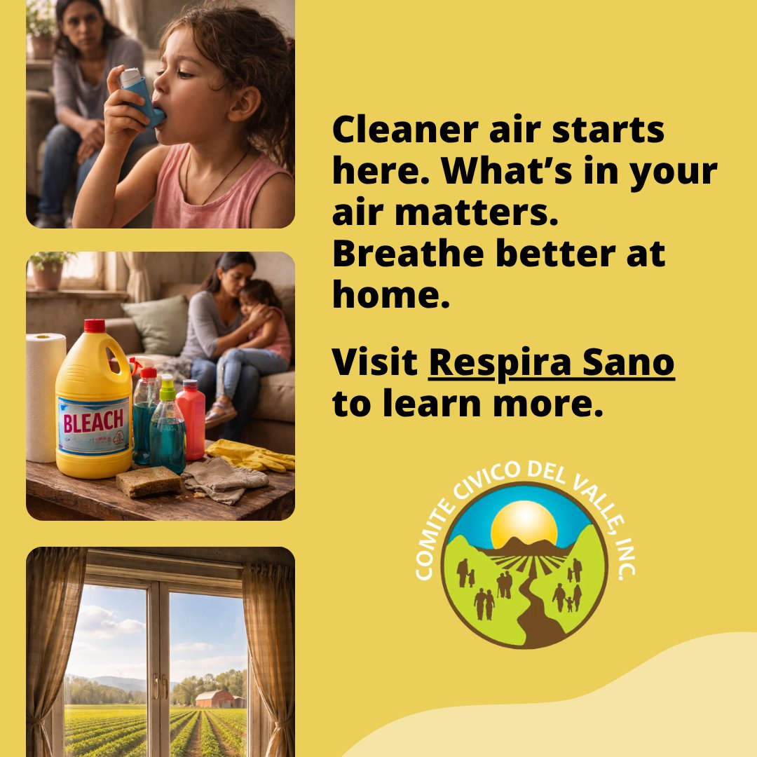 ccvhealth's tweet photo. Asthma is common, but there’s a lot we can do to reduce triggers at home. Clean with non-toxic products, keep windows closed on dusty days, and avoid strong scents. Small changes can make a big difference.
Visit Respira Sano to learn more.
🔗https://t.co/vbvfoznRpx https://t.co/DfRqnWu9oe