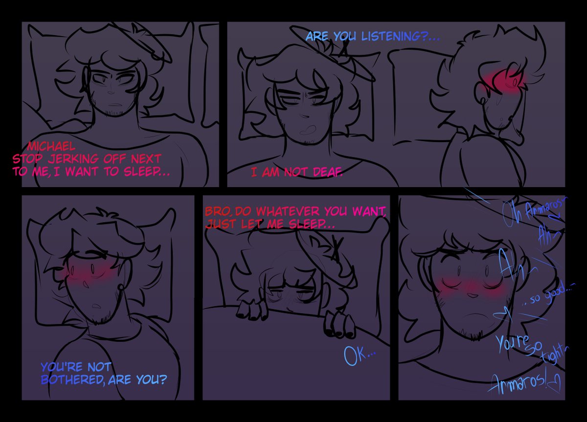 TW : Suggestive !!

Michael, let the fallen angel sleep! >:c