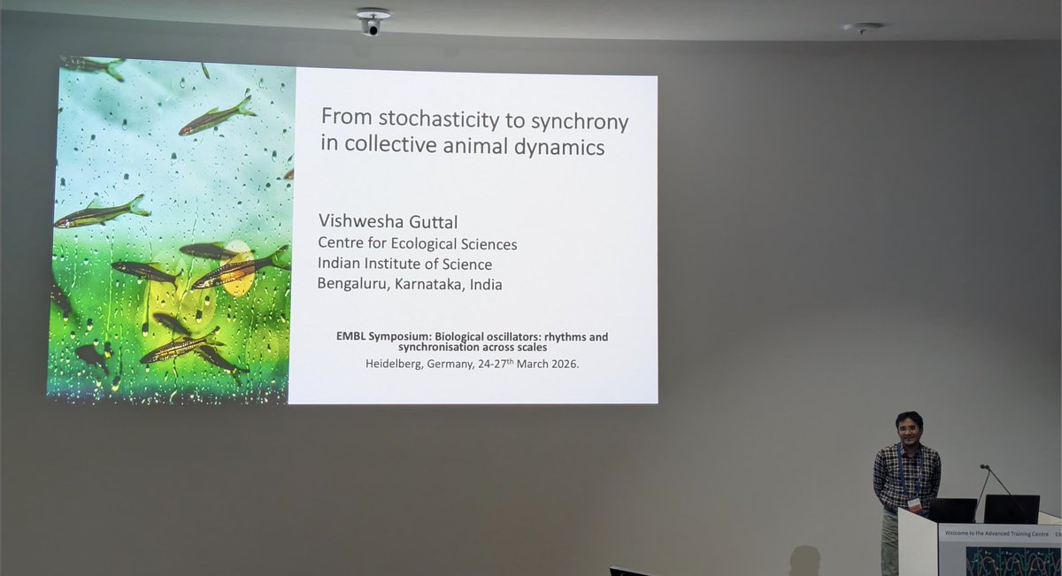 vishuguttal's tweet photo. I have been really enjoying wonderful talks at the EMBO Symposium on Biological oscillators. I gave my talk this morning! 

https://t.co/m2Z0PTJKW3

#EESBioOsc https://t.co/N2GjiTBvWv