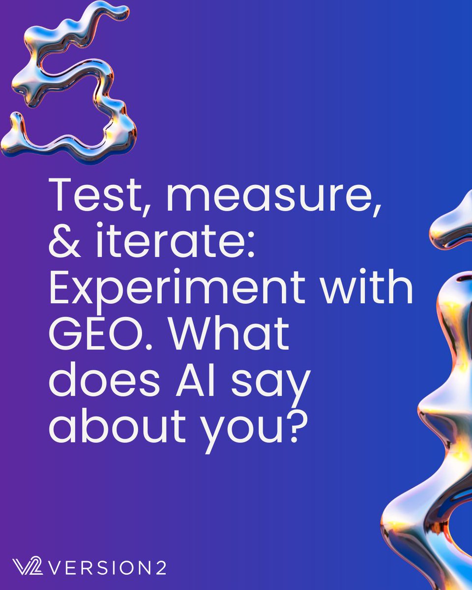 Version___2's tweet photo. Version2 can help you start these 5 strategies today.

Read the whole brief here: https://t.co/mg0ZGMe5Ea 

#GEO #AEO #GenerativeEngineOptimization #AnswerEngineOptimization #ChatGPT #Claude #SEO #LLMs #IndustryBrief #Advertising #Marketing #AI #ThinkBeyondTheKeyword https://t.co/HU0Rz9xmLR