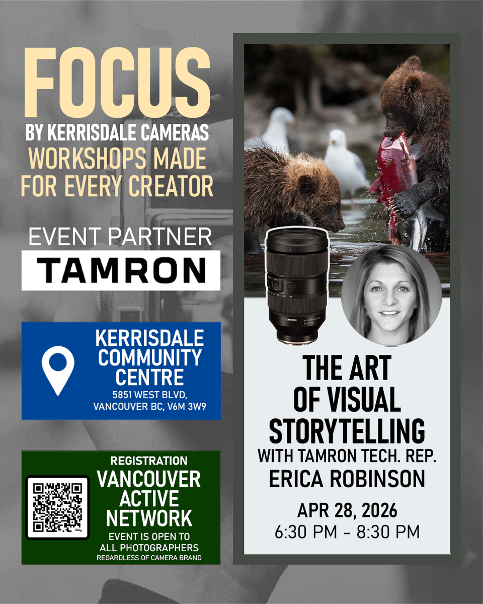 KCLmain's tweet photo. Missed the last Focus Workshop? 🏔️ We’re back on April 28th!

Learn to turn your travel photos into powerful stories with Erica Robinson from Tamron. Master composition, gear selection, and the art of the narrative.

Register here -> https://t.co/J36sjXDya1 https://t.co/zACqp5n5hg