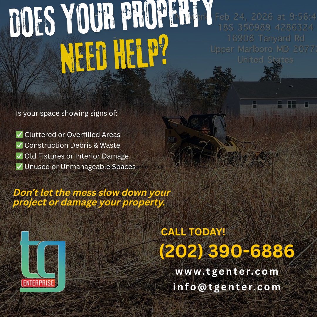 tg_enterprise's tweet image. Got land you can’t use?
We turn overgrown, inaccessible spaces into clean, usable property—fast.
TG Enterprise handles land clearing, debris removal, and site prep across the DMV.
Let’s get your project moving.
(202) 390-6886
#LandClearingServices #DMVContractor #BrushRemoval