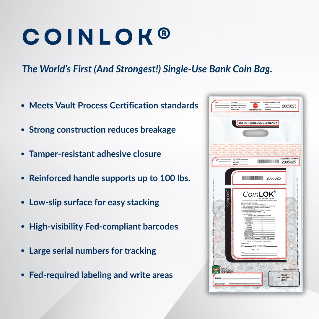 ControltekUSA's tweet image. Built for strength and efficiency, CoinLOK delivers single use convenience with the durability you need.

Trusted by banks and armored couriers and designed to fit all major coin counters and sorters.

Learn more: controltekusa.com/products/cash-…

#CashSecurity #BankingSolutions