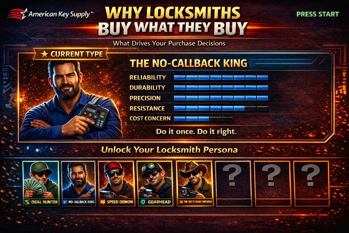 AmerKeySupply's tweet image. Why Locksmiths Buy What They Buy 

We break down the psychology behind how locksmiths buy—and what it says about your style.

👉 Read the blog &amp;amp; find your persona:
akslink.com/3788

Because it’s not just about what you buy…
it’s about why.

#LocksmithLife #AKS #WhyWeBuy
