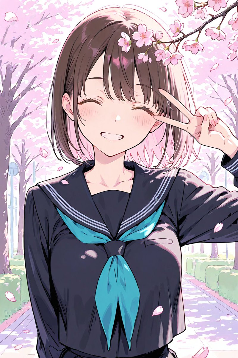 _momiji_dayo's tweet image. 入学式🌸
#illustratiion #sakura #school