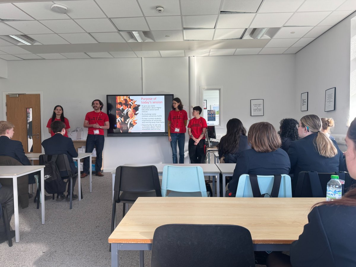 StMarysNewc's tweet photo. We were delighted to welcome in ambassadors from @JesusCollegeCam at the University of Cambridge into the school to speak to our students in Year 10 about studying at the university. This included, one of our former students, Sonny, who is currently reading Philosophy. https://t.co/0DT6eRNqCw