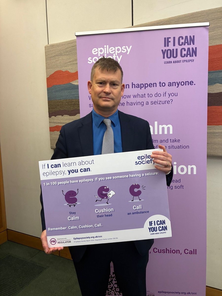 justinmadders's tweet photo. Today is π Purple Day.
1 in 100 people in UK live with epilepsy.
Knowing what to do in a seizure matters.
Great to learn from @EpilepsySociety:
π§Β Calm - stay calmβ¨ποΈ Cushion their headβ¨π Call an ambulance
Three steps that could save a life.
π #IfICanYouCan https://t.co/hTuYTGbadf
