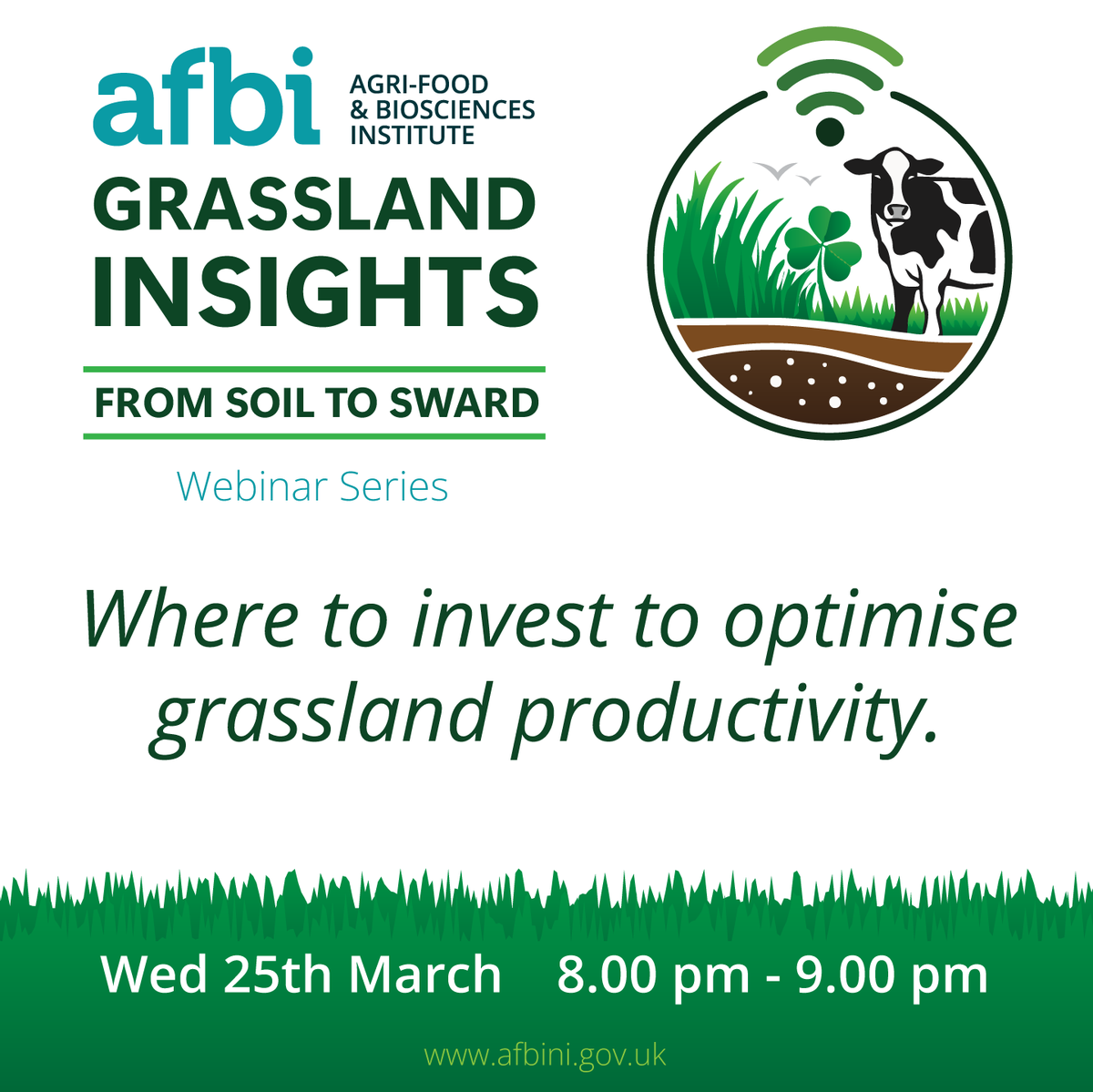 AFBI_NI's tweet photo. 🌱AFBI’s Grassland Insights - From Soil to Sward Webinar Series concluded last night and focused on Where to invest to optimise grassland productivity https://t.co/PVntLMbJ8J.

📺 Watch the 3 webinars from the series from the following link: https://t.co/4WrUvONTLs

#AFBIScience https://t.co/OvE57lCq5f