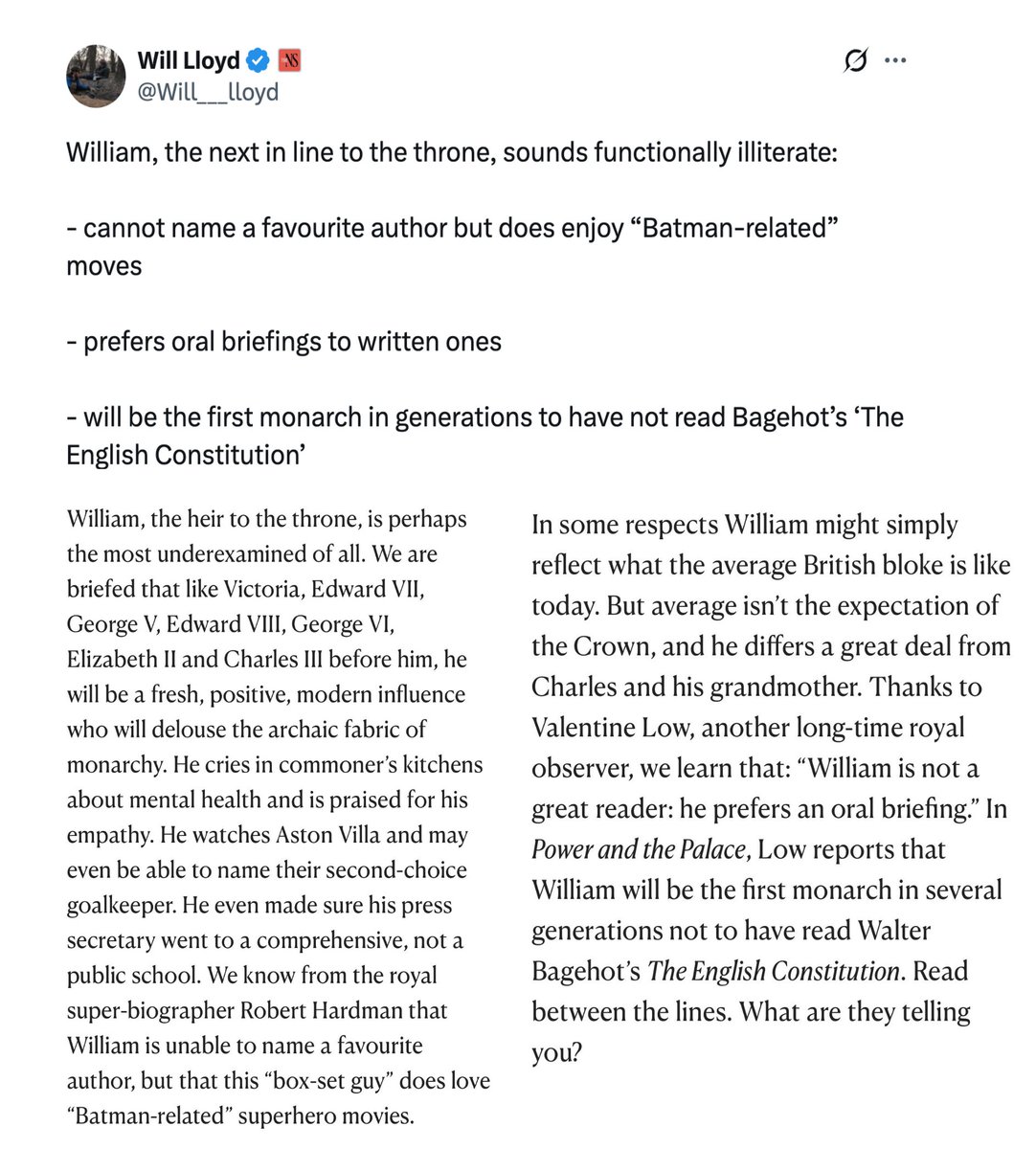 byetwit's tweet image. #InconvenientTruth 
The #ToxicBritishMedia who 'sold' #PrinceWilliamIsABully, the indolent, under achieving, incurious, entitled, envious, racist scrounger as aspirational

are now trying to sell his #QuietFaith 🐂💩