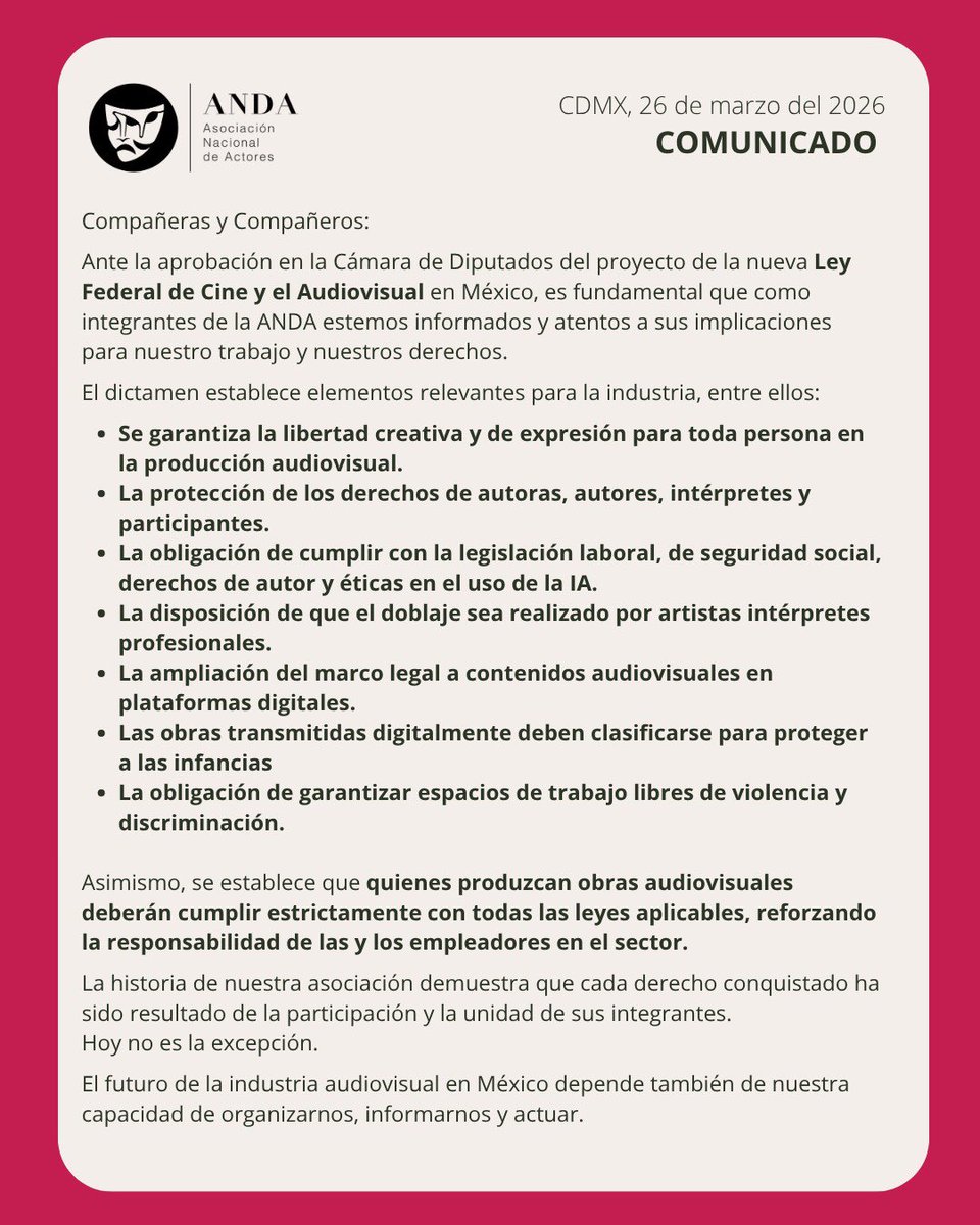 Asociación Nacional de Actores tweet media