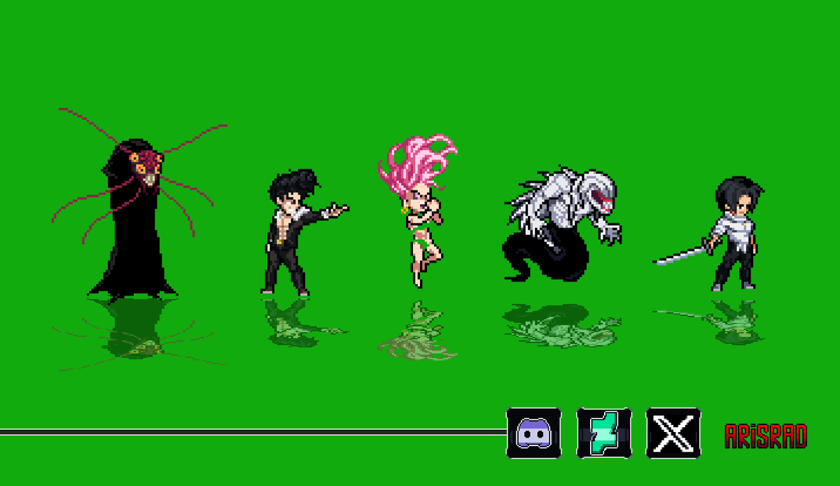 ArisRad1's tweet photo. Yuta. Rika. Ryu. Uro and kurourushi
#ドット絵 #pixelart #JujutsuKasien #jjk #sukuna #Gojou_satoru #swl #ulsw #animation #gamedev #indiedev #yuta #rika #jjks4ep12 https://t.co/u3ATuN2Hw1