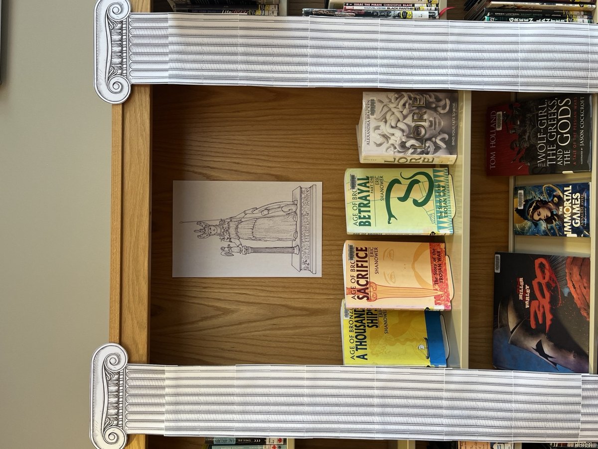 CanmoreLibrary's tweet photo. Beware the Ides! 🏛️

March 15 (Ides of March) marks the assassination of Julius Caesar in 44 BCE.

Explore our special Ides of March display of Roman &amp; Greek history and mythology—stories of power, betrayal, and legend. 📚

#canmorepubliclibrary #idesofmarch #librarydisplay https://t.co/2EsgKoNXxc