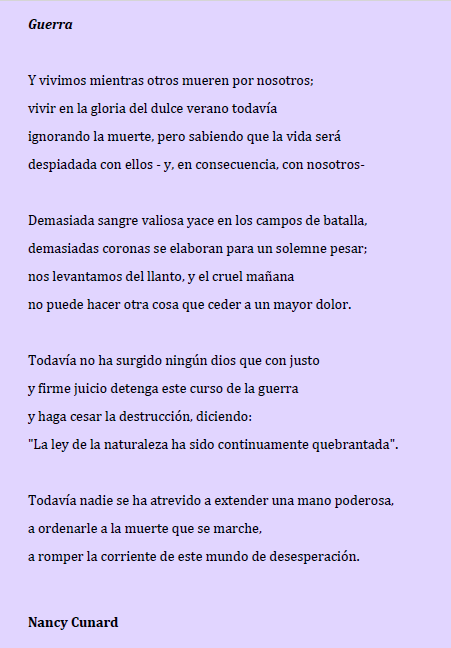 Nefelopode's tweet photo. #PalabrasContraLaGuerra
"Guerra", Nancy Cunard
📗 https://t.co/xwHYq6nLXF  @torremozas https://t.co/pfqXSlwPlM