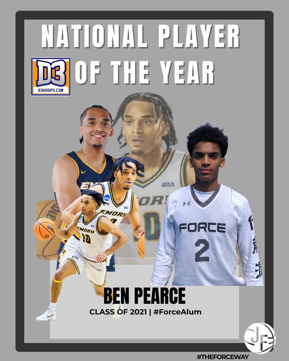 jerseyforce_'s tweet photo. congrats to c/o 2021 #ForceAlum @bpearce1_ on being named the D3 National Player of the Year by @d3hoops
Emory All Time Leading Scorer ✅
UAA Conference🏆 ✅
THE SHOT to get to Final 4 ✅
National Player of the Year ✅
only one thing left to do…
National Title Game next Sunday https://t.co/szA8aVodWi