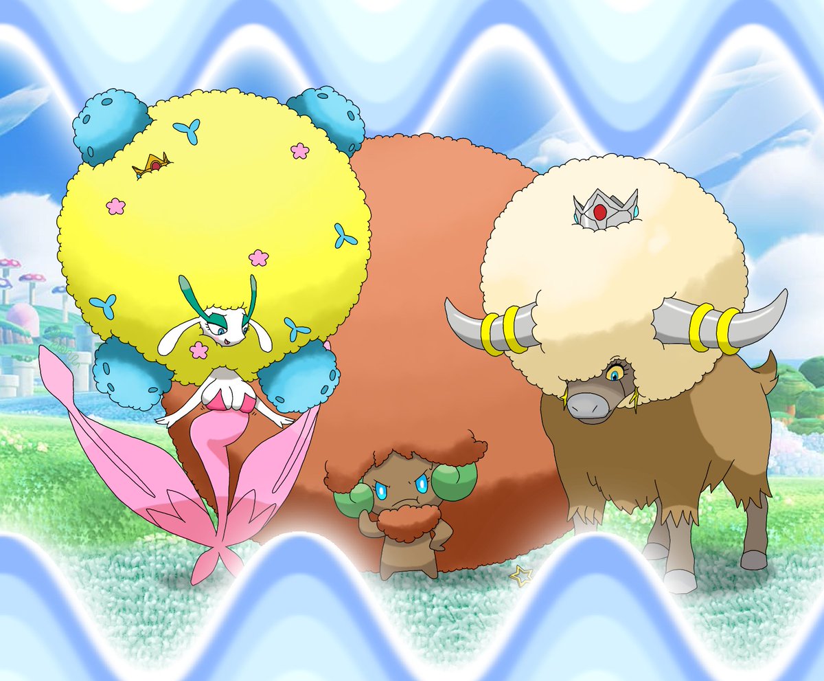 #毎月26日はアフロの日

WONDER!!!

Here's my image for Afro Day, featuring Peach, Daisy, and Rosalina from Mario being transformed into afro Pokemon from an effect from the Wonder Flower.

#Pokemon #SMBW #MarioWonder #tf