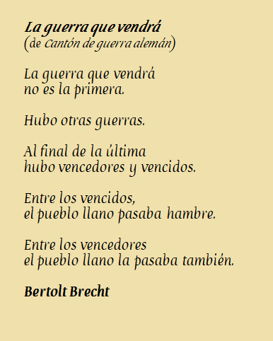 Nefelopode's tweet photo. #PalabrasContraLaGuerra
"La guerra que vendrá", Bertolt Brecht
🎶Aguaviva ▶️https://t.co/jSDvTNz8yN https://t.co/uUmvT3oUqI