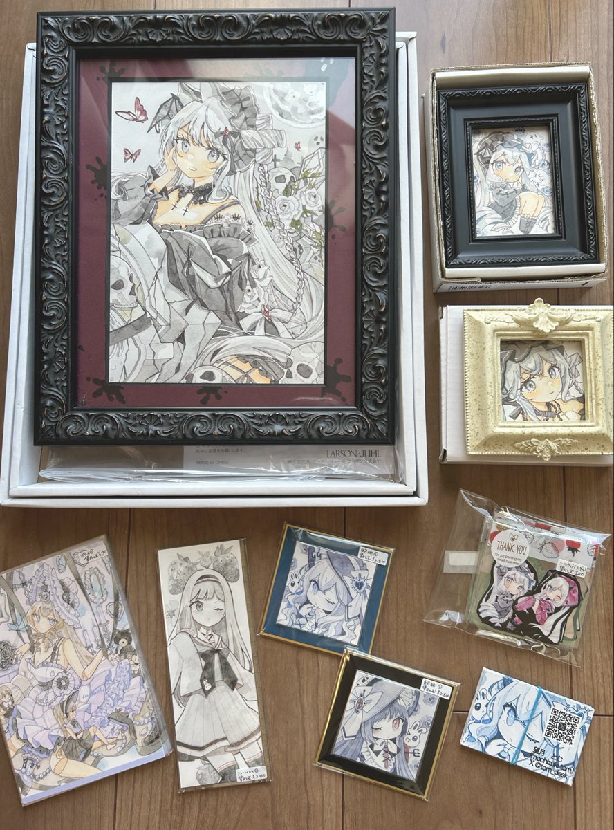 望月とむ アナログイラスト展 池袋#原画棚展示 春めく季節展2 tweet media