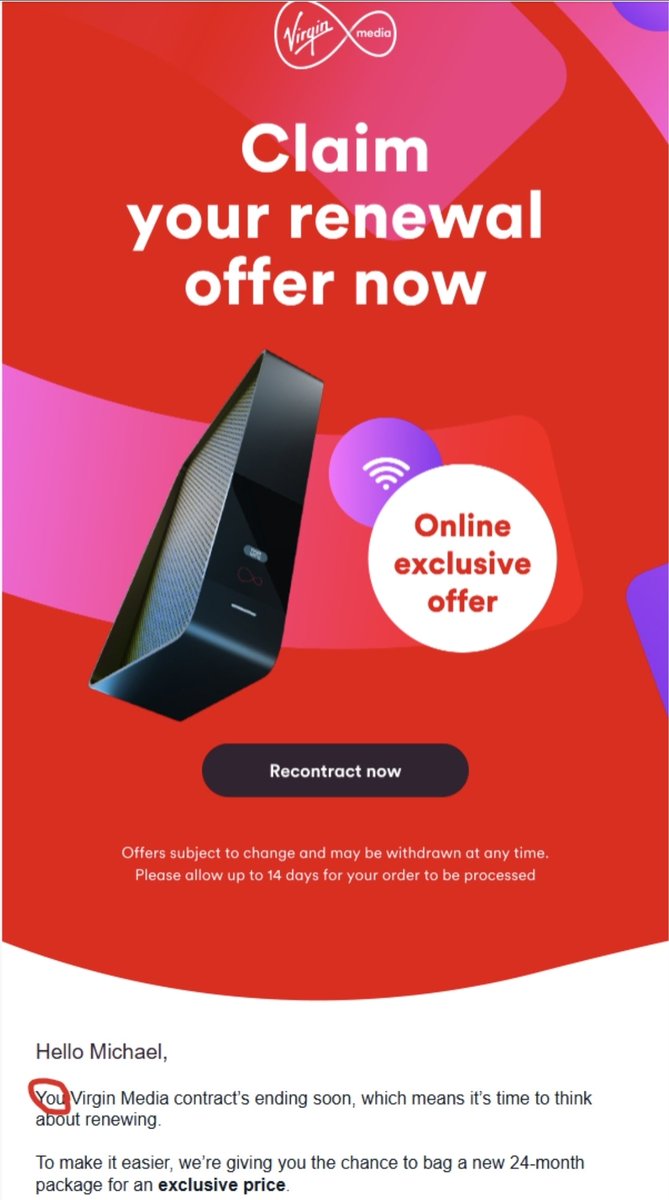 ELECTRO_5's tweet photo. @virginmedia This is the 3rd time I've been erroneously informed that my contract will expire shortly, when it still has over 3 months left! Imagine how much this would worry an old person. #Appalling #harassment https://t.co/CarpDcmVVQ
