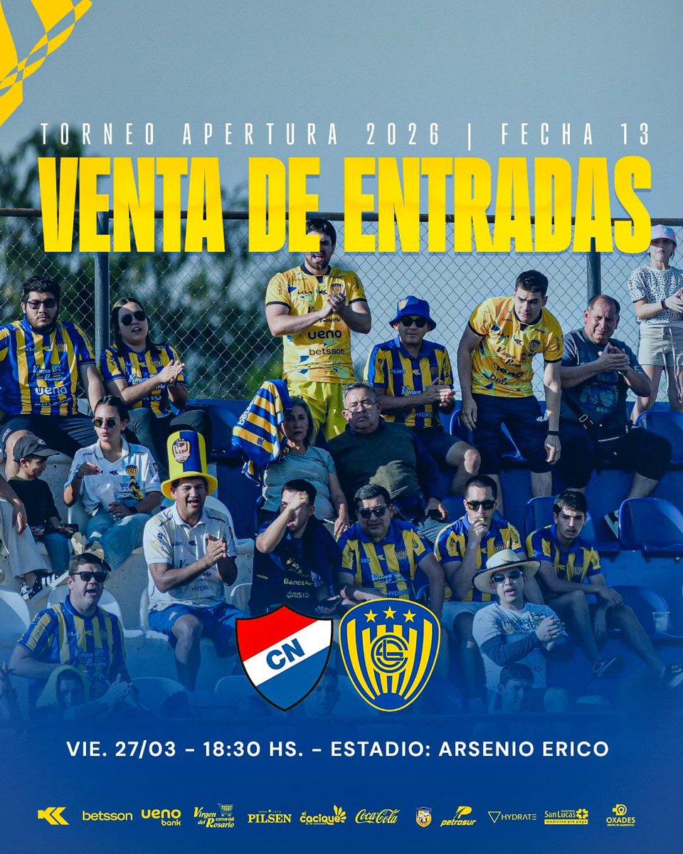 SpLuquenOficial's tweet photo. 🎟️ Ya están disponibles las entradas para el partido ante Nacional

💻 Conseguí la tuya en https://t.co/P3oltT9dUB

🏟️ Mañana también en el Arsenio Erico

¡Vamos juntos, Kure Luque! 🔵🟡🔥 https://t.co/XWRYCmSLmi