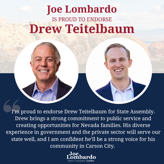 JoeLombardoNV's tweet photo. Proud to endorse @DrewTForNV for Assembly District 2!
My full statement below: https://t.co/aCvek1V6Fj