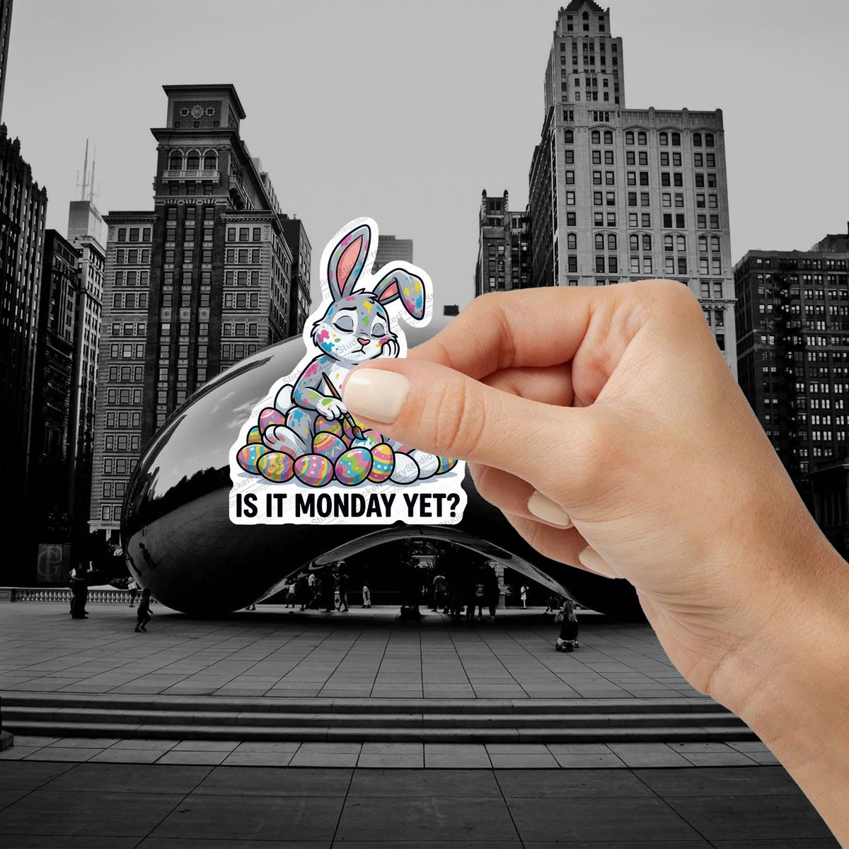 StickerFrenzyy's tweet image. This exhausted Easter bunny knows the struggle! Grab our new "Is It Monday Yet?" sticker for your laptop or planner. Perfect for surviving the holidays! Get yours here: etsy.me/3NspAzF #EasterSticker #FunnyBunny #PlannerStickers