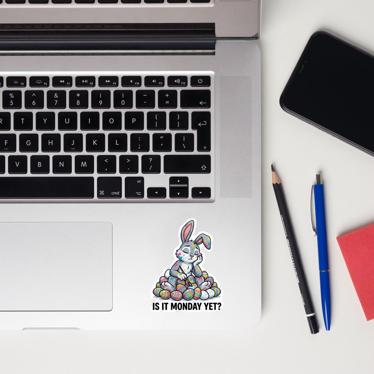 StickerFrenzyy's tweet image. This exhausted Easter bunny knows the struggle! Grab our new "Is It Monday Yet?" sticker for your laptop or planner. Perfect for surviving the holidays! Get yours here: etsy.me/3NspAzF #EasterSticker #FunnyBunny #PlannerStickers