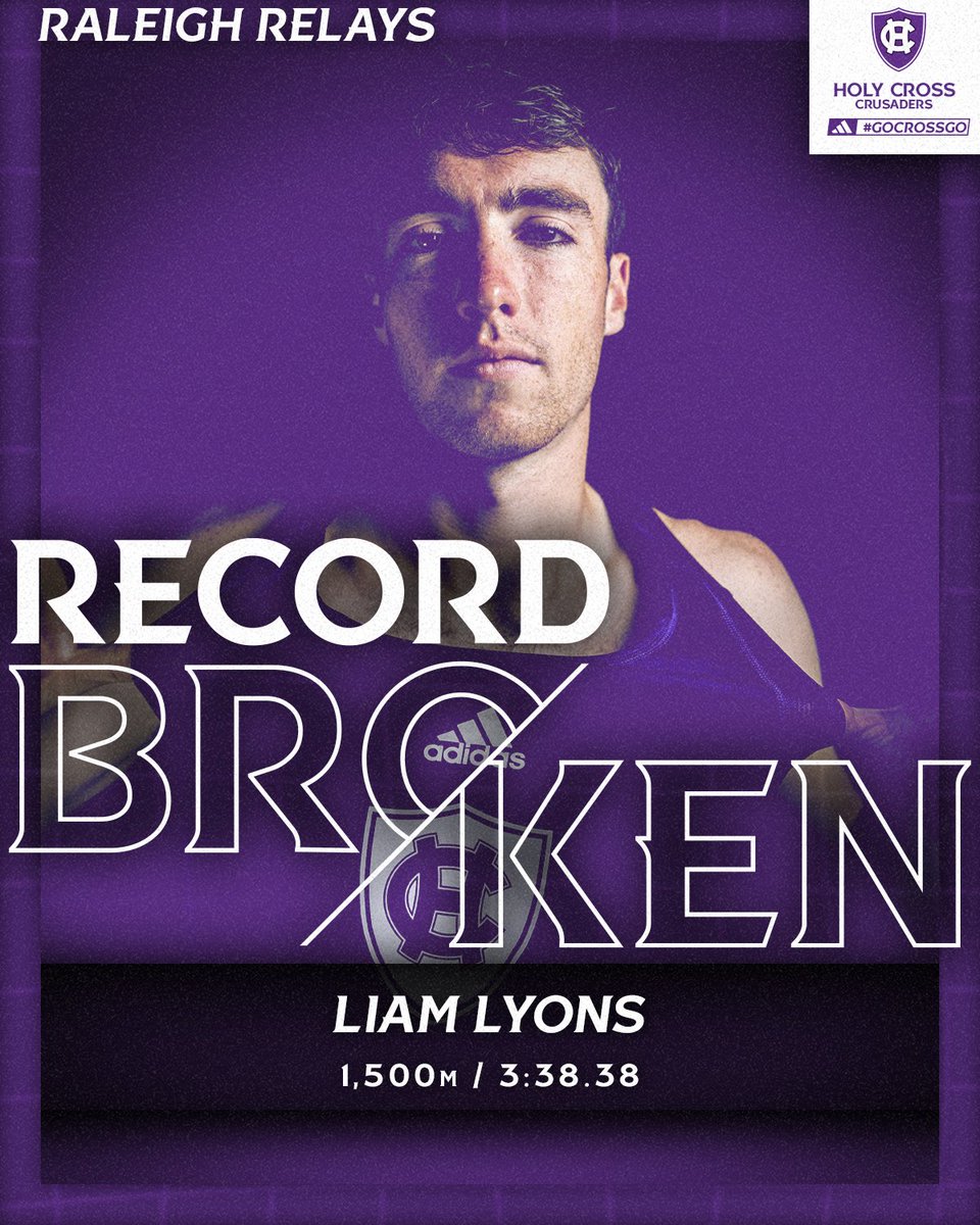HCrossTFXC's tweet photo. 🚨SCHOOL RECORD 🚨

Lyons claims another school records. He finishes third in the men’s 1,500m at the season opener in Raleigh 🔥

#GoCrossGo https://t.co/jiwDJddQWy