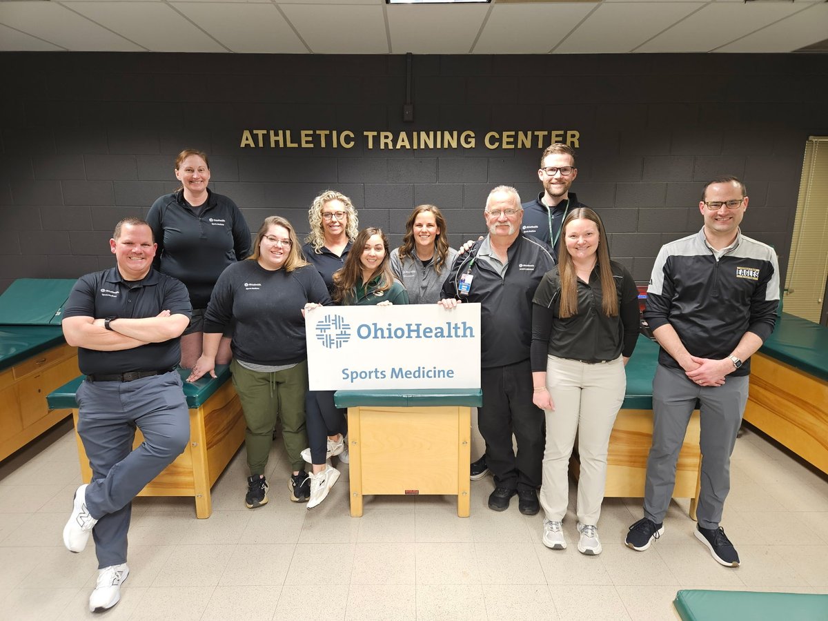 OHSportsMed's tweet photo. During #NationalAthleticTrainingMonth, we’re highlighting the important role ATs play in supporting student-athlete health &amp; safety every day.
Pictured are our ATs within Dublin City Schools - they recently met at Jerome High School for a photo op! 🍀🩺
#OhioHealth @DublinSchools https://t.co/dDcy9jt0Ji