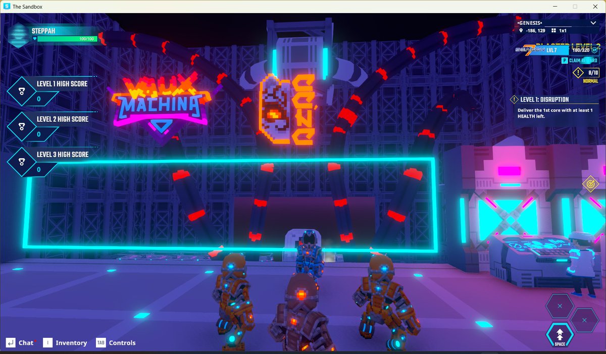 SteppingHighEth's tweet photo. Deathbot spotted in The Sandbox Season 7. I’m definitely not panicking. @TheSandboxGame  https://t.co/RBwscMGvRw #Season7 https://t.co/hwk7jM7P5D