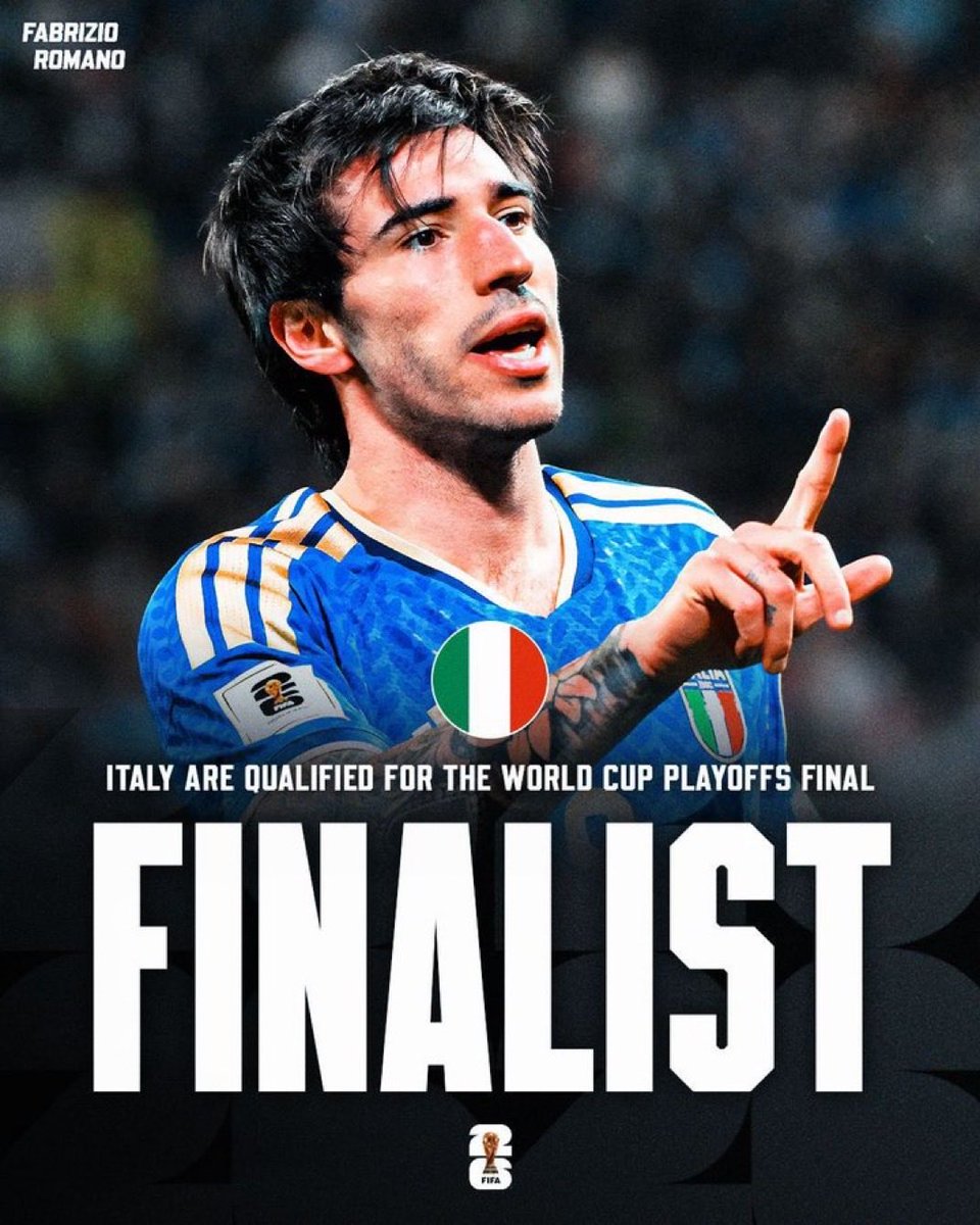 Italy 🇮🇹 has qualified for the FIFA 2026 playoff finals!

Let’s go, Azzurri! 💙⚽️