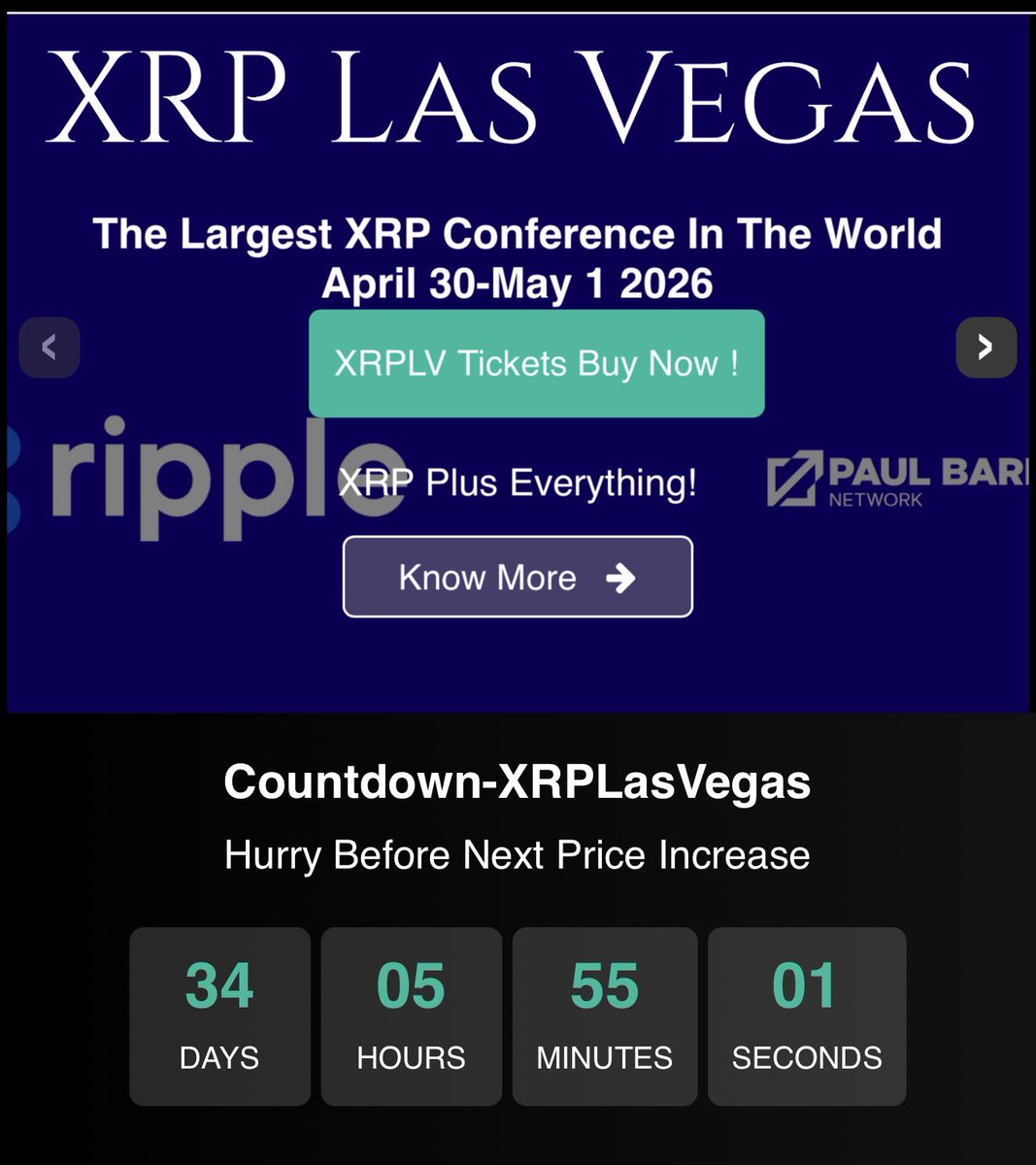 ShatterChain's tweet photo. 🚨 XRP LAS VEGAS IS ALMOST HERE 🚨

Time is RUNNING OUT ⏳

You have until APRIL 1ST to lock in your DISCOUNTED tickets + hotel stay… after that, prices go UP 📈

This isn’t just another crypto event… this is THE room where the future gets built

Massive shoutout to Brad K!! @DigPerspectives 

for putting together one of the most stacked XRP events yet 👏

You’ll be rubbing elbows with the who’s who of crypto, including:
@bgarlinghouse 
@JoelKatz 
@simonb_ldn 
@giancarloMKTS 
@paulbarron
@ashgoblue  
@KeithGrossman 
@JohnEDeaton1 
@Matt_Hougan 
@GilbertieSal 
@HugoPhilion 
@vibhu 
@EleanorTerrett 
@jakerb_ 

And so many many more!!

🏢 Companies pulling up this year include:
• @ripple Ripple
• @zebec_hq Zebec Network
• @uphold Uphold
• @flare Flare Network
• @itrust iTrustCapital
• @merlin Merlin

And many more!

If you’re serious about crypto, payments, and where this market is heading… you need to be in that room.

Opportunities. Connections. Alpha.
This is where it happens.

🎟️ Grab your tickets NOW: 

https://t.co/GrSBRKzUxH

Don’t wait. Don’t watch from the sidelines.

Secure your spot before April 1st.

#XRPLasVegas #XRP #CryptoEvents #Blockchain #XRPL 🚀 $ZBCN #ZBCN