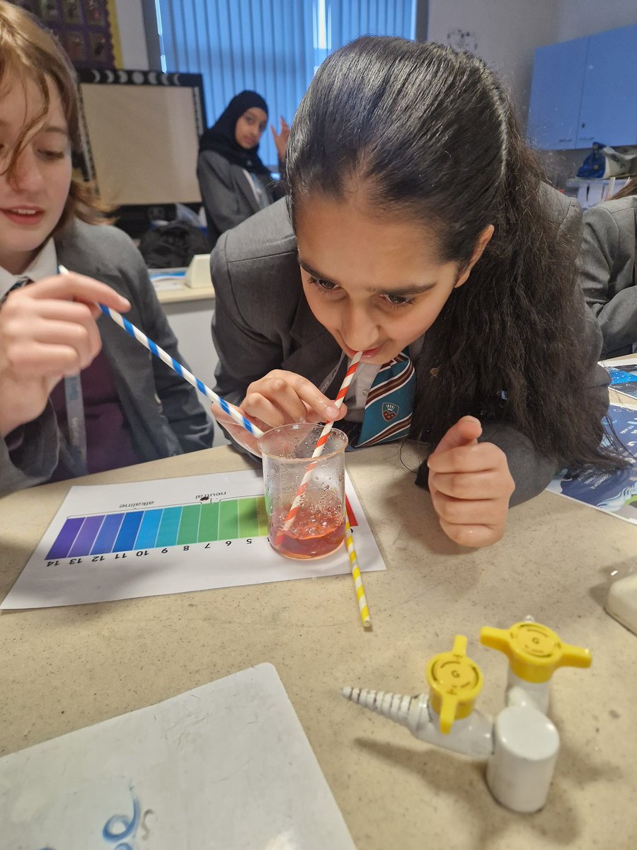 SharplesBacc's tweet photo. Yesterday at Geology Club, students were amazed to see how something as simple as our breath can acidify water, making ocean acidification easy to see and understand! 🌊 @SharplesSchool https://t.co/52zmONyPKu