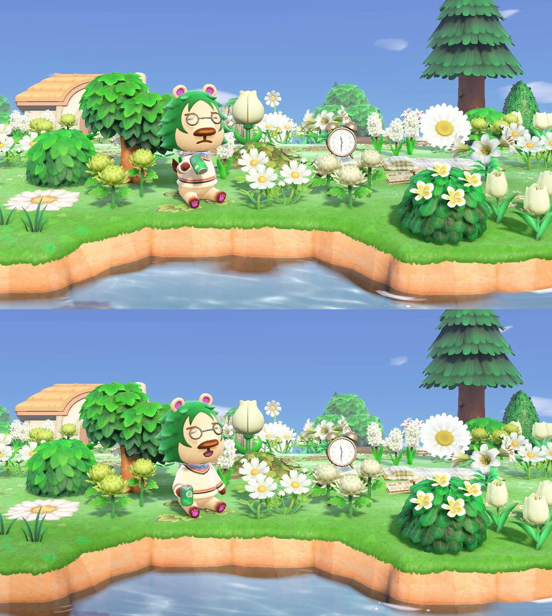 RaeFaeACNH's tweet image. Looks like something down the stream caught Leopold's eye. Wonder what it could be? 🤔

I hope you're having a lovely afternoon 💖🌿#acnh #cozygaming #nintendo