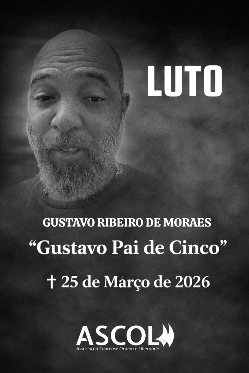 A ASCOL lamenta profundamente o falecimento de Gustavo Ribeiro de Moraes, o “Gustavo Pai de Cinco”. Fundador do Mov. Negro de Direita, foi uma voz firme na defesa da verdade histórica, da família e da responsabilidade individual.
#Luto #GustavoPaiDeCinco #OrdemELiberdade #ASCOL