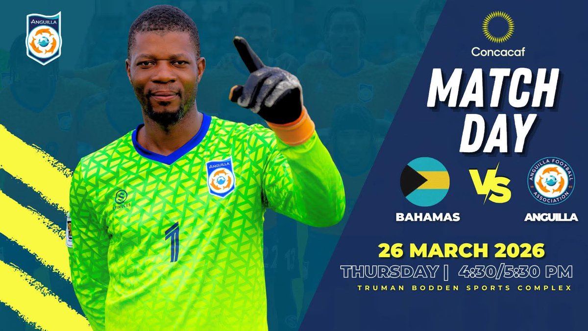 AnguillaFA's tweet photo. FINAL SCORE ⚽🇦🇮

Bahamas 1-3 Anguilla 🔥

Goals scored by:
Jan-Willem Tesselaar x 2
Jonathan Guishard x 1 https://t.co/Gtzo0qRZia